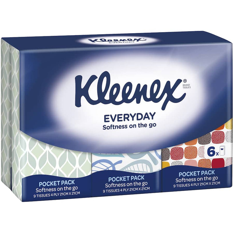 KLEENEX Pocket Packs Ultrasoft 6pk