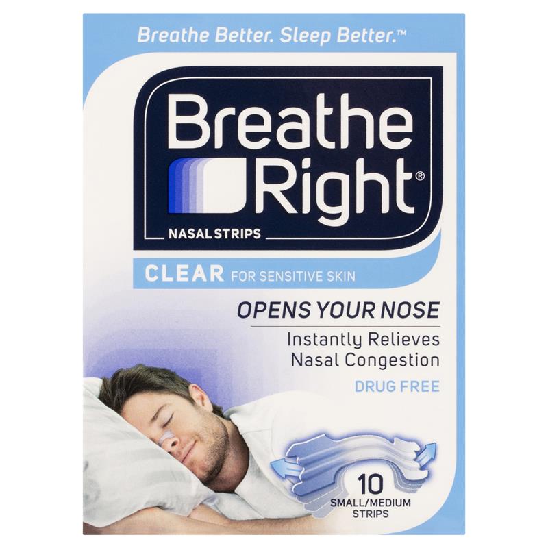 BREATHE RIGHT Strips Clear S/M 10pk