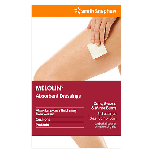 MELOLIN Abs. Dressing 5x5cm 5pk