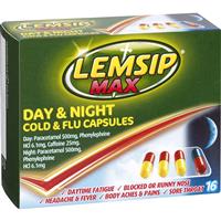 LEMSIP Max Cold&Flu Day Night 16s