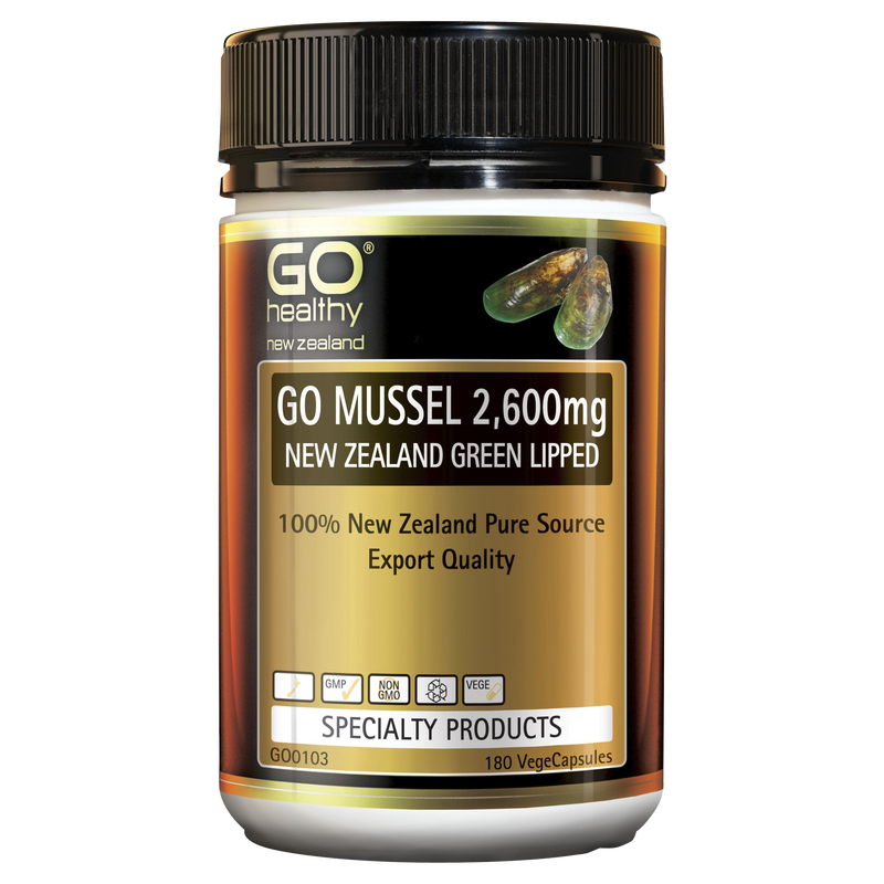 Go Healthy Mussel 2600 NZ Green Lip. 180cap
