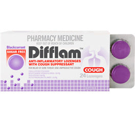 DIFFLAM Cough Loz B/currant S/F 24s